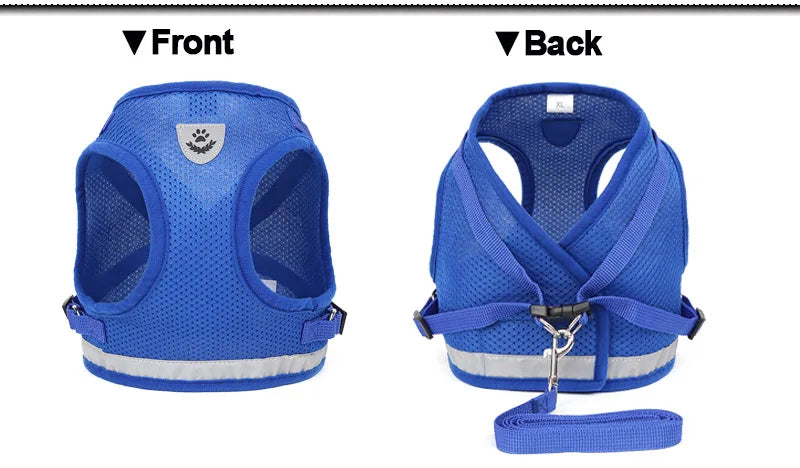 Reflektierend Katze Geschirr Leine Set 2025: YUDODO Nylon Mesh Kätzchen Welpen - Hunde Weste Geschirr Yorkies Mops S/M/L/XL Atmungsaktiv Verstellbar Schnell Lösbar