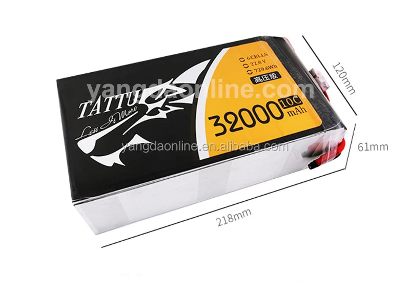 Tattu 32A 22.8V 10C 6S1P High Voltage Lipo Battery for UAV
