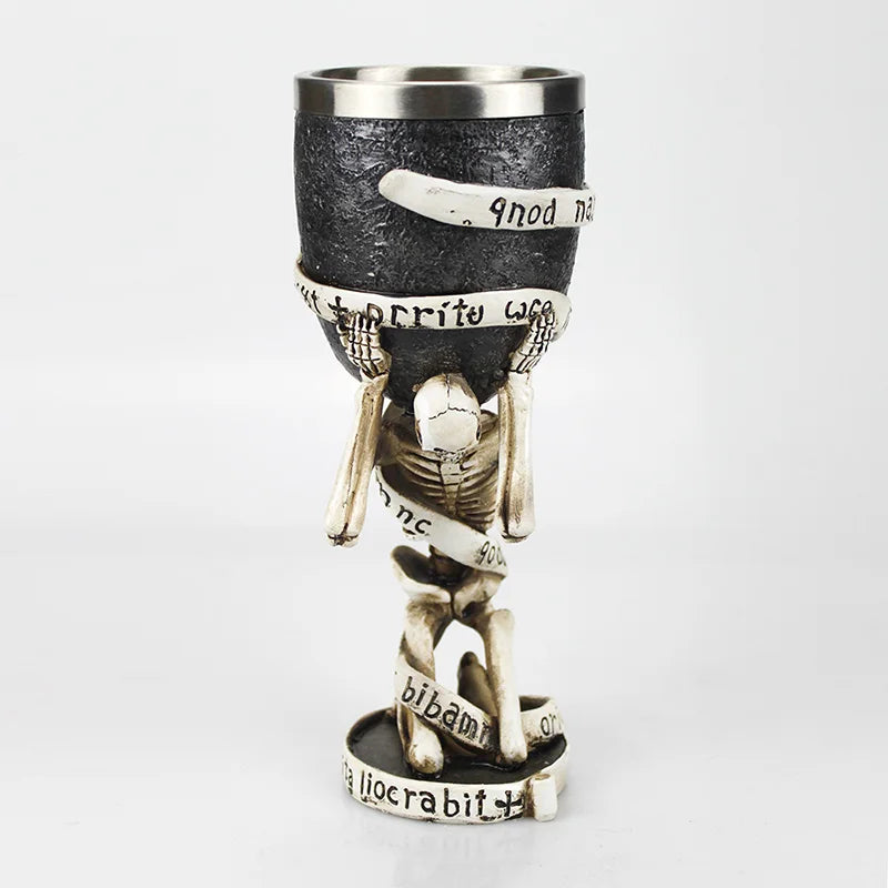 Gothic Wine Goblet Contain Dragon Claw Viking Skeleton Retro Stainless Steel&Resin Wine Glass BEST Halloween Gifts Bar Drinkware