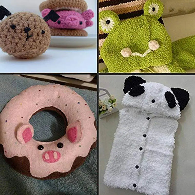 Amigurumi Sicherheitsaugen Set - 100 Stk 6-12 mm Schwarz