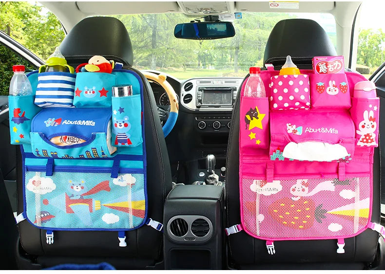 Cartoon Car Seat Back Storage Hang Bag Organizer Car styling Baby Product Varia Stowing Tidying Automobile Interior Accessories