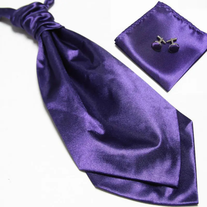 HOOYI 2019 cheap solid men's neck tie set Hanky cufflinks fashion necktie cravate ascot neckwear neckcloth Pocket square