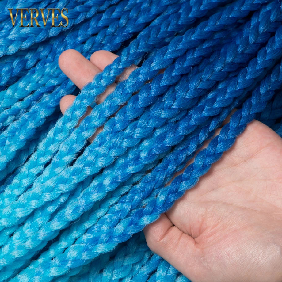 VERVES Crochet Braids Sintetic 24 inch Box Braid 22 Rădăcini/Buc Extensii de Păr Ombre Împletit Fibră Călduroasă Împletitură Vrac Roz, Negru