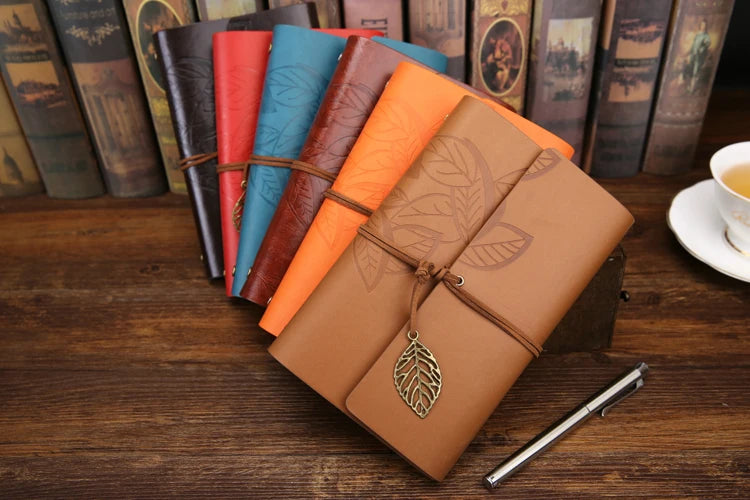 PU Leder Spiral Notizbuch 2025 - 160 Seiten Replaceable Journal Planner Schule