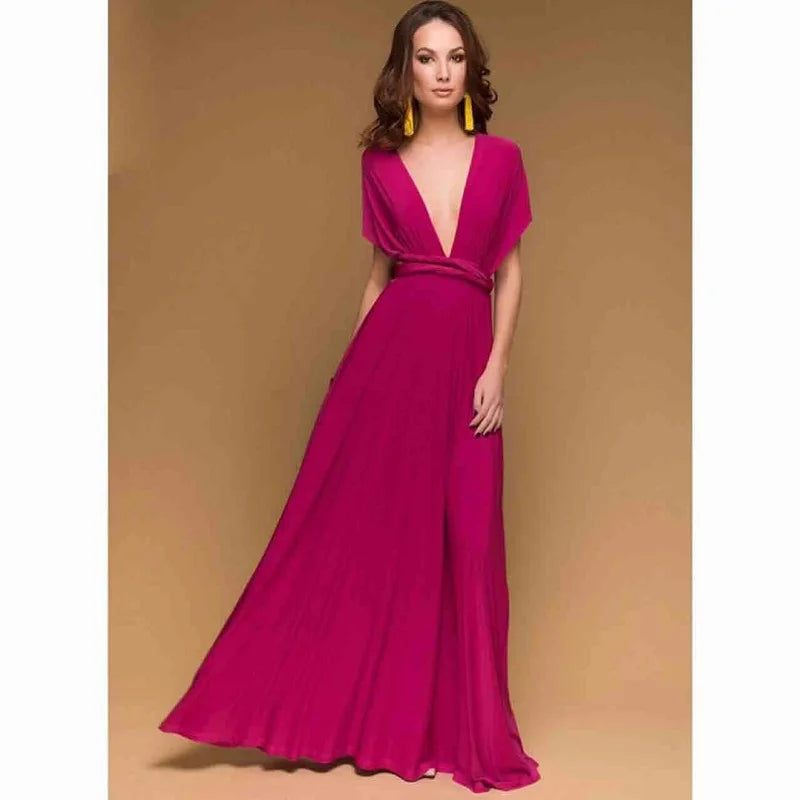 Rochie lungă elegantă pentru femei, model boho, cu imprimeu multifuncțional, pentru club, rochie de seară, tip bandaj, cu imprimeu floral, domnișoare de onoare
