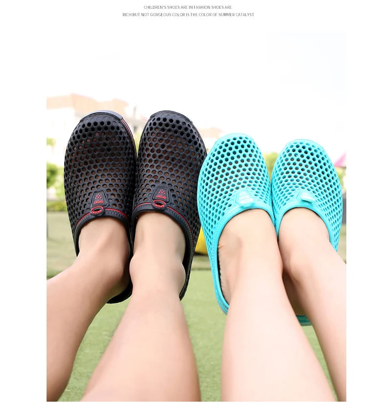 POLALI Damen Sandalen 2023 Sommer Sandalen Mode Ausgehöhlt Atmungsaktiv Strand Hausschuhe Flip Flops EVA Massage Hausschuhe Sandalen