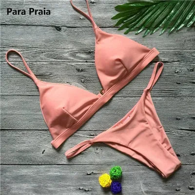 Para Praia 9 Farben Push Up Bikini - 85 Nylon 15 Spandex - Golden Bridge Store