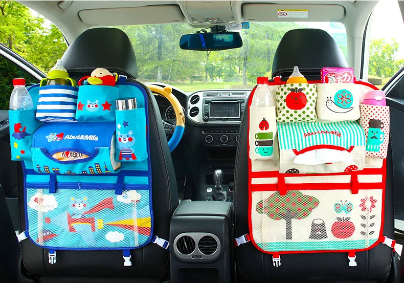 Cartoon Car Seat Back Storage Hang Bag Organizer Car styling Baby Product Varia Stowing Tidying Automobile Interior Accessories