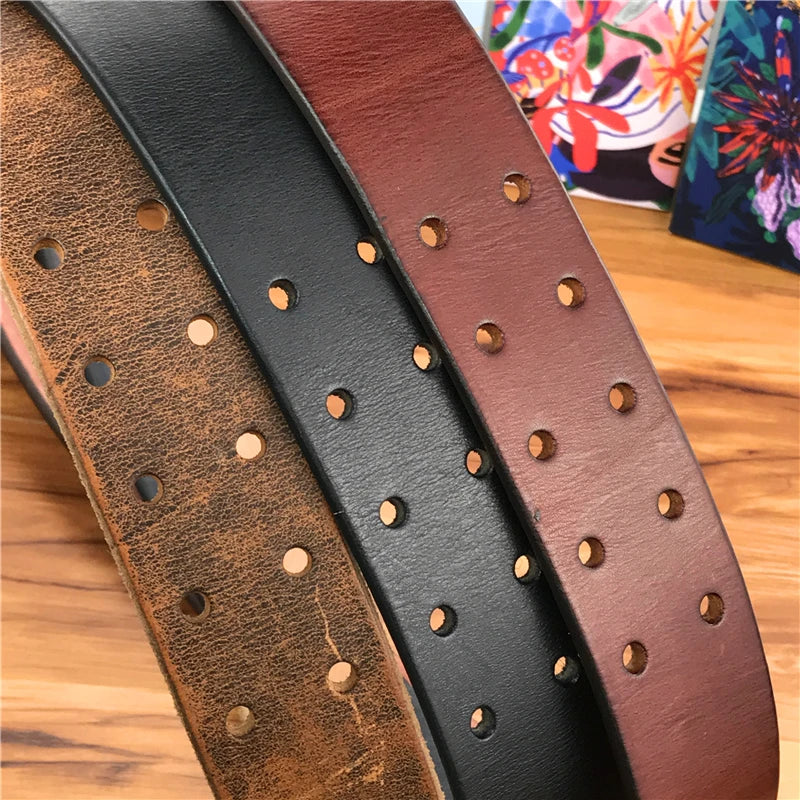Herren Ledergürtel 2025 - Super Wide 4.2CM Luxury Thick Genuine Leather Double Buckle