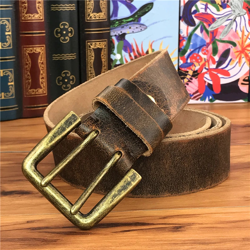 Herren Ledergürtel 2025 - Super Wide 4.2CM Luxury Thick Genuine Leather Double Buckle