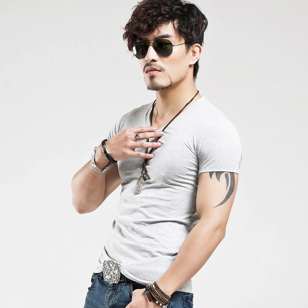 Herren T-Shirt 2025 - MRMT Brand 10 Farben Fitness V-Neck S-5XL Casual