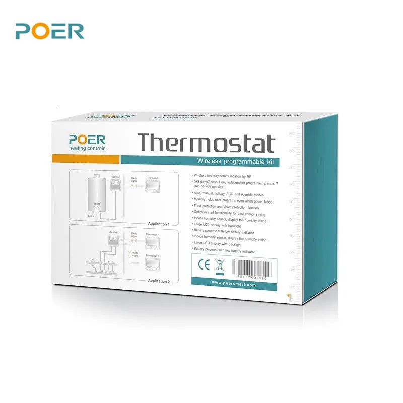 Smart-Thermostat 2025: POER Wireless WiFi Heizung - Digital Temperaturregler Gaskessel Alexa Collection
