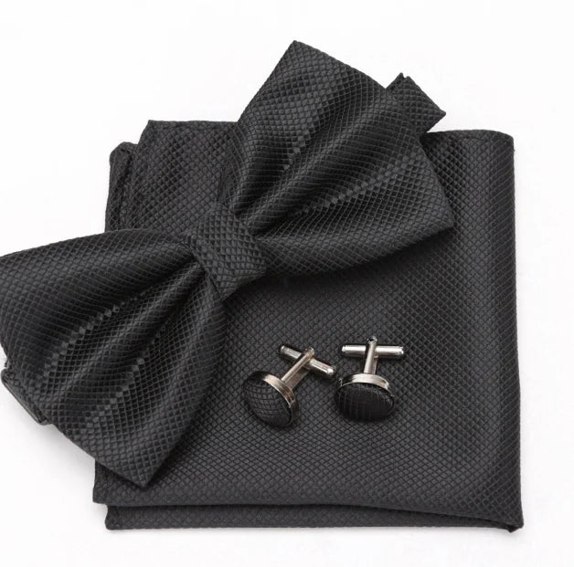Mens Tie Set Bowtie Cravat Cufflinks Fashion Butterfly Party Wedding Bow Ties for Men Girls Candy Solid Color Bowknot Wholesale
