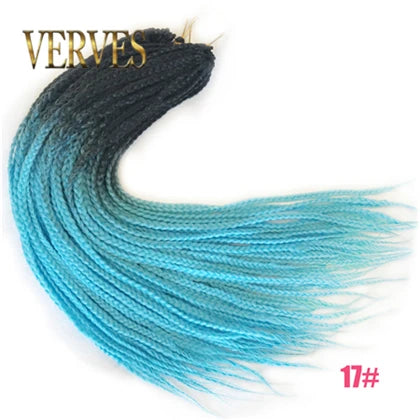 VERVES Crochet Braids Sintetice 24 inch Box Braid 22 Rădăcini/Buc Extensii de Păr Ombre Împletitură de Păr Fibră Călduroasă Împletitură Vrac Roz, Negru