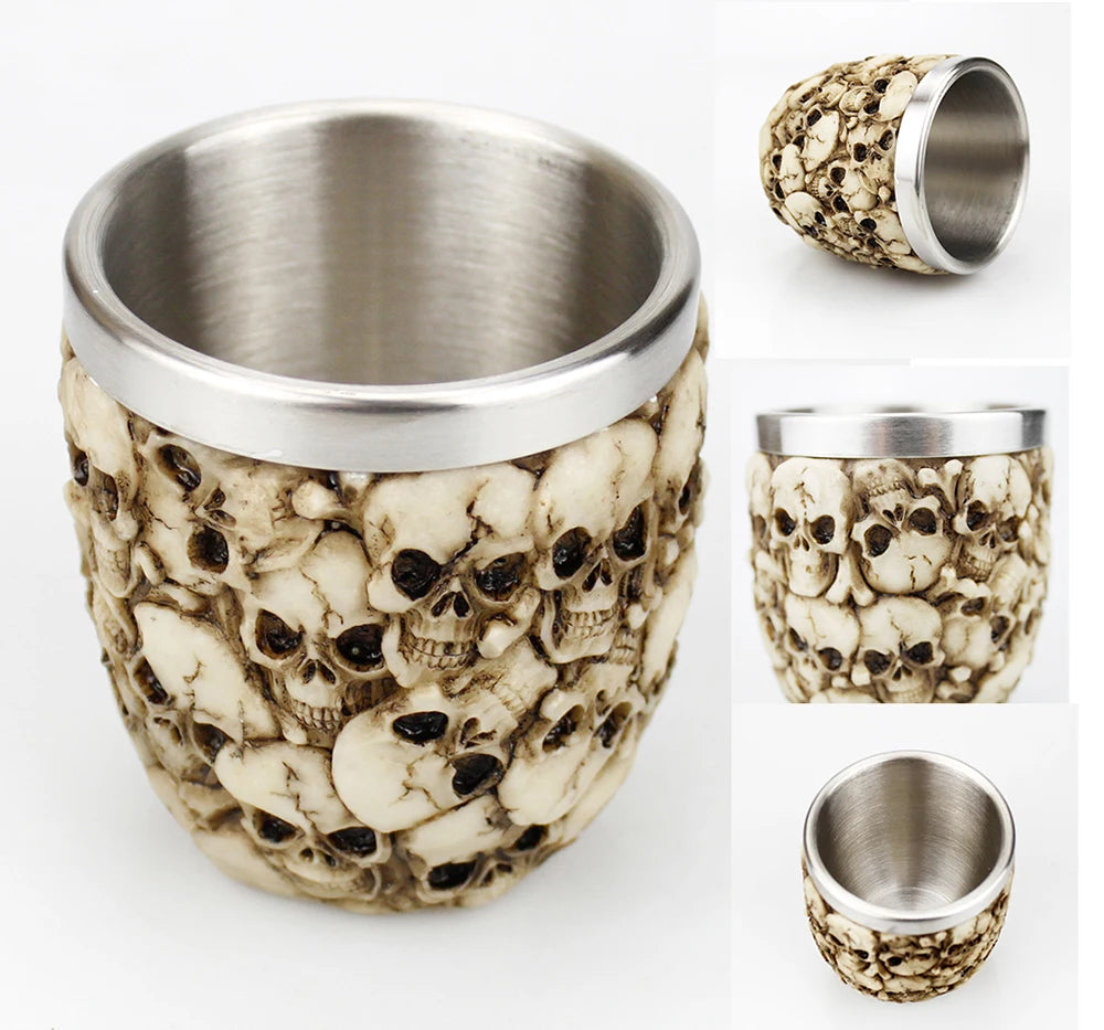 Gothic Wine Goblet Contain Dragon Claw Viking Skeleton Retro Stainless Steel&Resin Wine Glass BEST Halloween Gifts Bar Drinkware