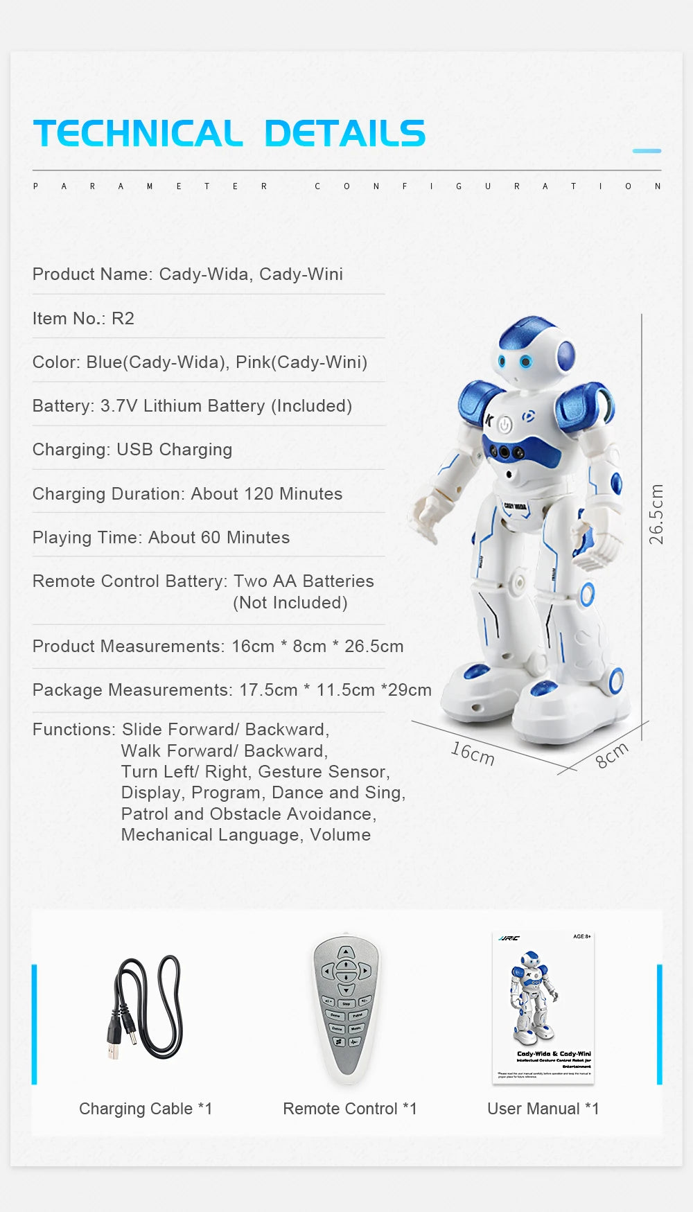JJRC RC Robot Toy IR Gesture Remote control R2 CADY WIDA Intelligent Vector Smart Robotica Dancing Robo Kids Toy for Children