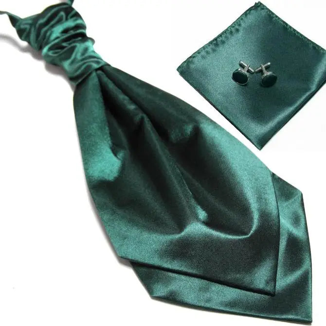 HOOYI 2019 cheap solid men's neck tie set Hanky cufflinks fashion necktie cravate ascot neckwear neckcloth Pocket square