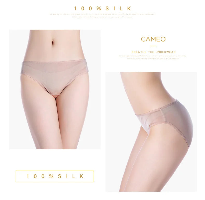 SuyaDream 3Stk/Los Frauen Höschen 100% Natürlich Seide Low-Rise Slips Gesund Basic Alltag Tragen Unterwäsche 2022 Neu Intimates