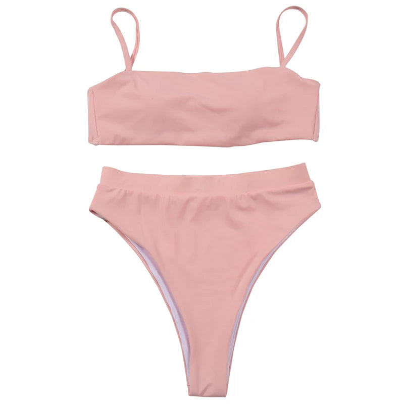 Bikini-Set: ZTVitality Elegant Bikinis Solid Push Up - Gepolstert BH Träger High Waist Schwimmanzug Damen Schwimmbekleidung Frauen Biquini Collection