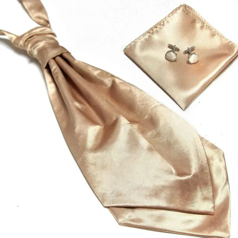 HOOYI 2019 cheap solid men's neck tie set Hanky cufflinks fashion necktie cravate ascot neckwear neckcloth Pocket square