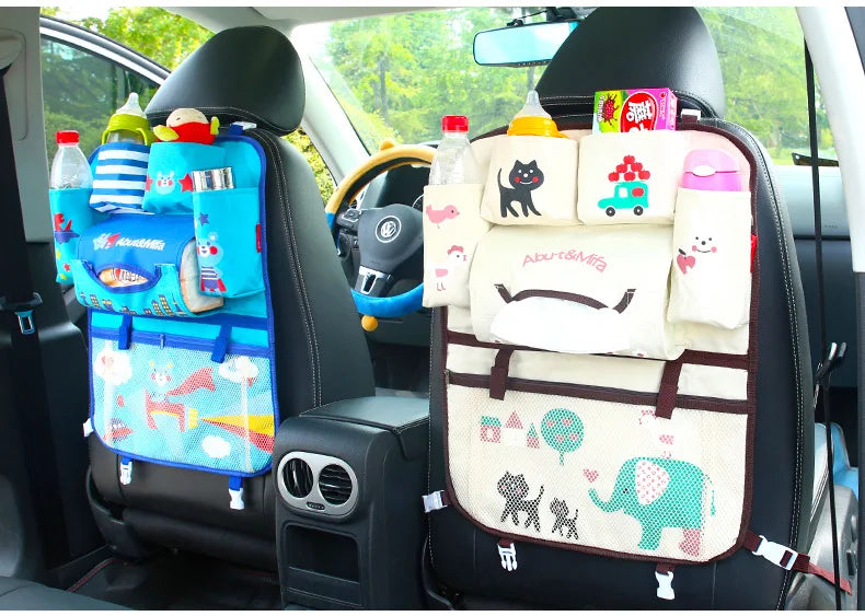 Cartoon Car Seat Back Storage Hang Bag Organizer Car styling Baby Product Varia Stowing Tidying Automobile Interior Accessories