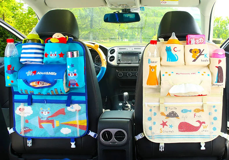 Cartoon Car Seat Back Storage Hang Bag Organizer Car styling Baby Product Varia Stowing Tidying Automobile Interior Accessories