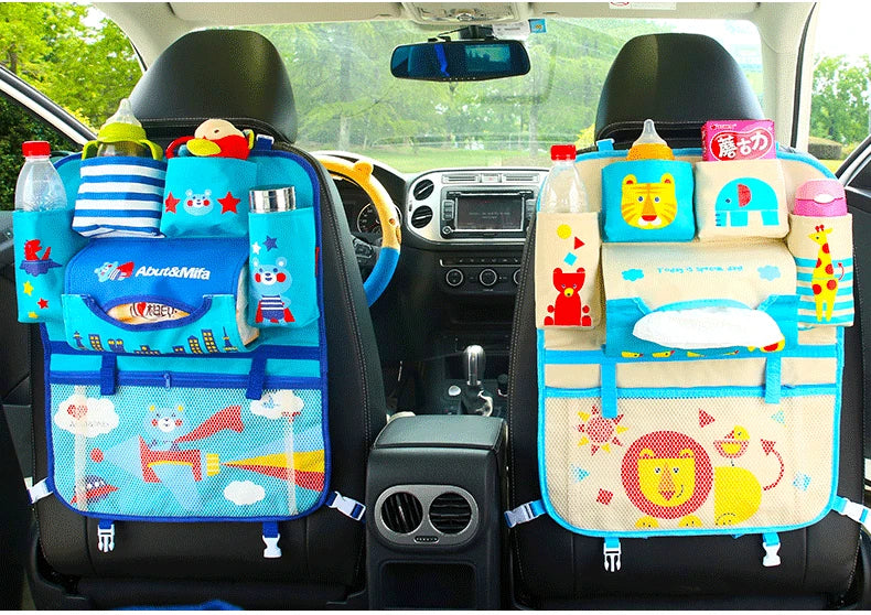 Cartoon Car Seat Back Storage Hang Bag Organizer Car styling Baby Product Varia Stowing Tidying Automobile Interior Accessories