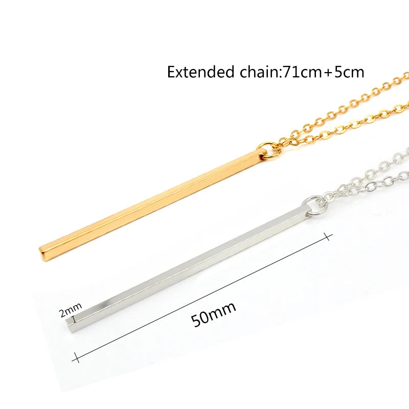 Gold and Silver Color Collar Necklace for Girls Boys Geometric Chain Pendant Copper Jewelry Hot Sale