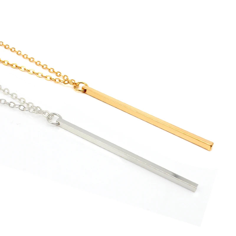 Gold and Silver Color Collar Necklace for Girls Boys Geometric Chain Pendant Copper Jewelry Hot Sale