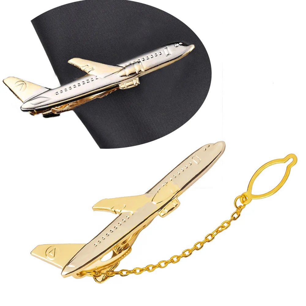 Elegant avion formă clemă de cravată pilot afaceri bărbați cravată clemă de înaltă calitate butoni cravată clasp bărbați costume cadou de nuntă