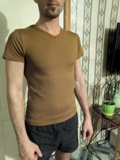 MRMT V-Neck T-Shirt - 10 Farben S-5XL Gestrickt Baumwolle