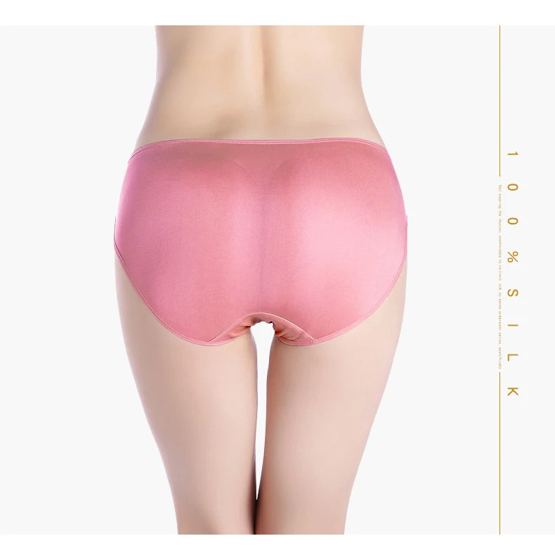 SuyaDream 3Stk/Los Frauen Höschen 100% Natürlich Seide Low-Rise Slips Gesund Basic Alltag Tragen Unterwäsche 2022 Neu Intimates