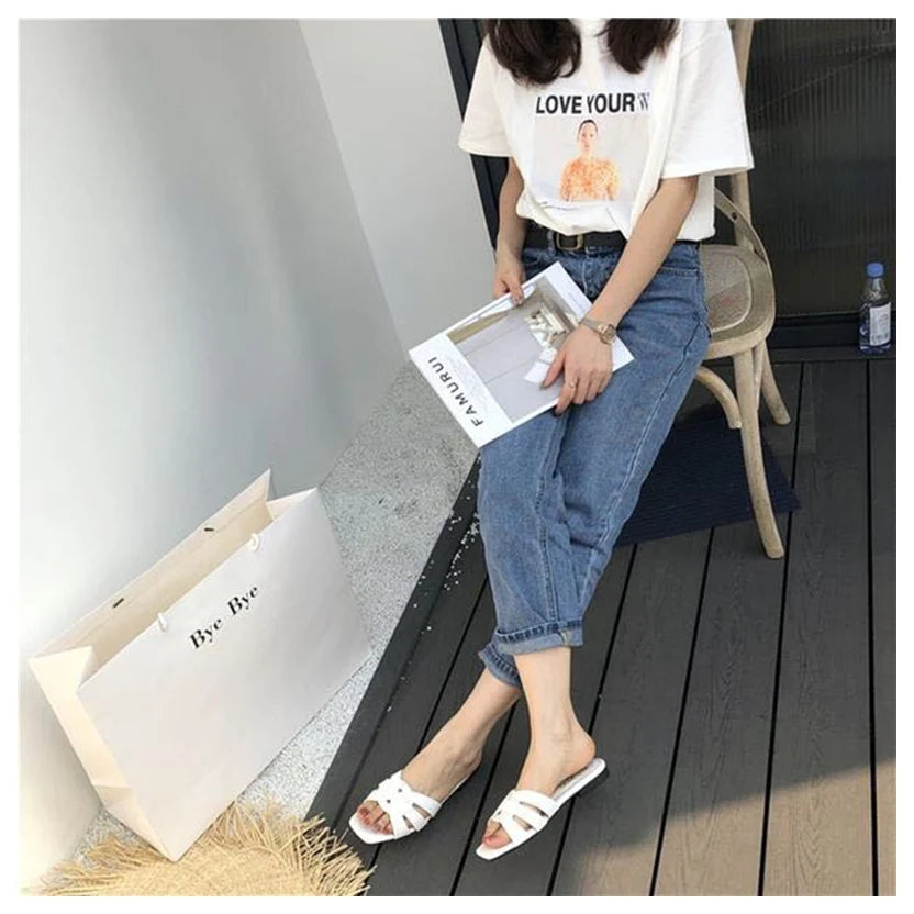 DONLEE QUEEN Frauen Marke Hausschuhe Sommer Slides Offene Zehe Flach Casual Schuhe Freizeit Sandale Weiblich Strand Flip Flops Große Größe 35-41