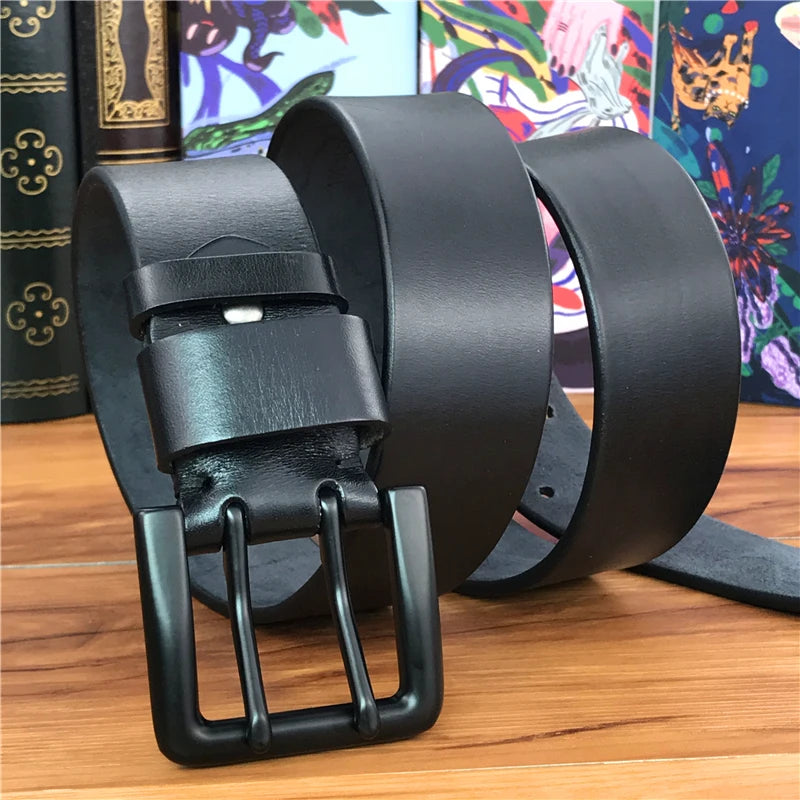 Herren Ledergürtel 2025 - Super Wide 4.2CM Luxury Thick Genuine Leather Double Buckle