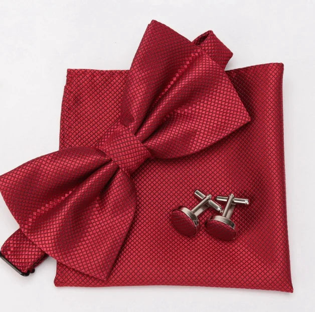 Mens Tie Set Bowtie Cravat Cufflinks Fashion Butterfly Party Wedding Bow Ties for Men Girls Candy Solid Color Bowknot Wholesale