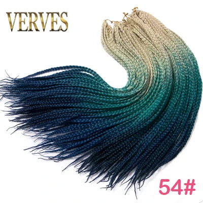 VERVES Crochet Braids Sintetice 24 inch Box Braid 22 Rădăcini/Buc Extensii de Păr Ombre Împletitură de Păr Fibră Călduroasă Împletitură Vrac Roz, Negru