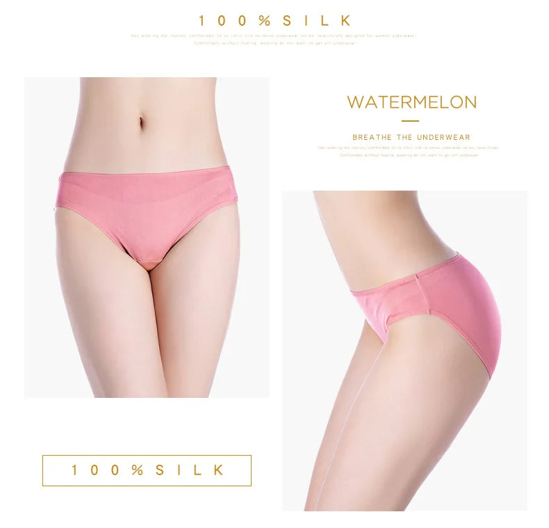 SuyaDream 3Stk/Los Frauen Höschen 100% Natürlich Seide Low-Rise Slips Gesund Basic Alltag Tragen Unterwäsche 2022 Neu Intimates