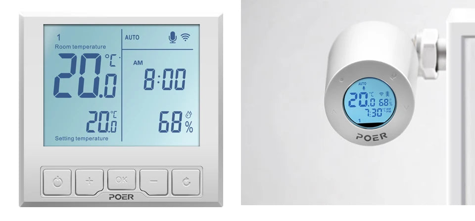 Smart-Thermostat 2025: POER Wireless WiFi Heizung - Digital Temperaturregler Gaskessel Alexa Collection
