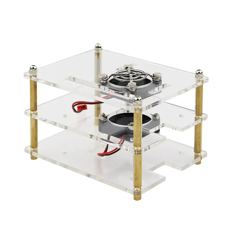 Raspberry Pi Gehäuse 2025: 3 Layer Acrylic Case Clear - Box Cover Cooling Fans DIY Cluster Collection
