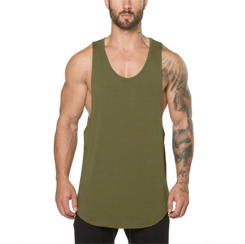 Muscleguys Marke Gym Kleidung 2025: Herren Bodybuilding Fitness Stringer Tank Top - Sportbekleidung Unterhemd Muskel Workout Singlets Baumwolle M-XXL