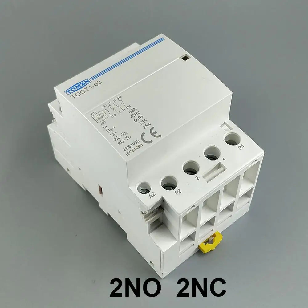 TOCT1 4P 63A 110V COIL 400V~ 50/60HZ Din rail Household ac Modular contactor  4NO or 2NO 2NC Contactors