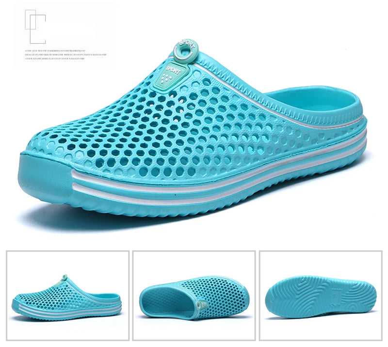 POLALI Damen Sandalen 2023 Sommer Sandalen Mode Ausgehöhlt Atmungsaktiv Strand Hausschuhe Flip Flops EVA Massage Hausschuhe Sandalen