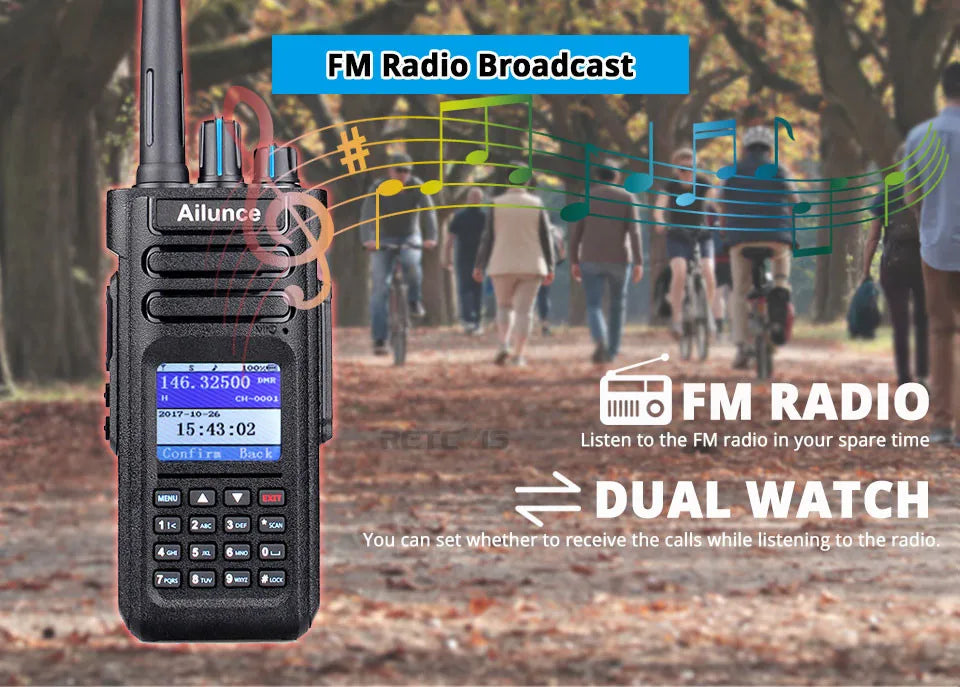 Ailunce HD1 DMR Digital Walkie Talkie Ham Radio Long Range Amateur Two-Way Radio Walkie-talkie GPS VHF UHF Dual Band Transceiver