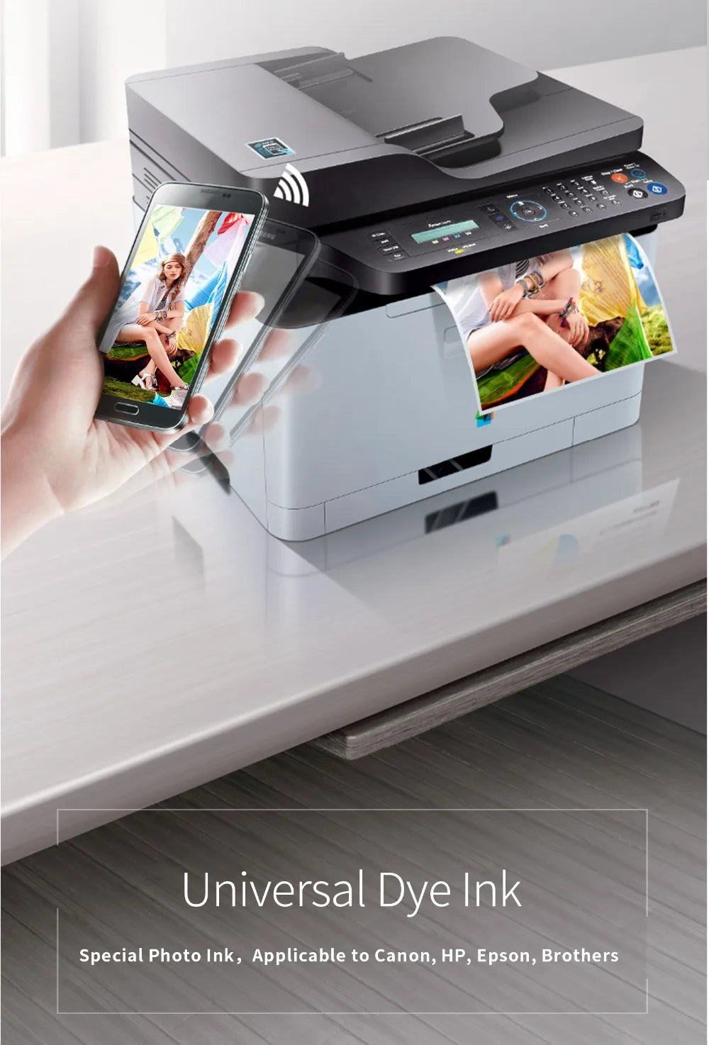 Aomya 5x100ml Tinte Universal Für Epson HP - BK CMY