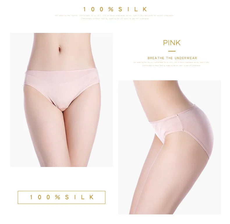 SuyaDream 3Stk/Los Frauen Höschen 100% Natürlich Seide Low-Rise Slips Gesund Basic Alltag Tragen Unterwäsche 2022 Neu Intimates
