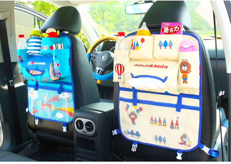 Cartoon Car Seat Back Storage Hang Bag Organizer Car styling Baby Product Varia Stowing Tidying Automobile Interior Accessories
