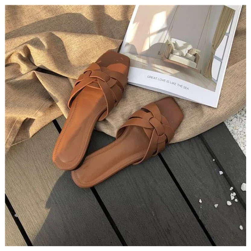 DONLEE QUEEN Frauen Marke Hausschuhe Sommer Slides Offene Zehe Flach Casual Schuhe Freizeit Sandale Weiblich Strand Flip Flops Große Größe 35-41