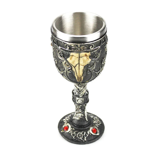 Gothic Wine Goblet Contain Dragon Claw Viking Skeleton Retro Stainless Steel&Resin Wine Glass BEST Halloween Gifts Bar Drinkware - Golden Bridge Store