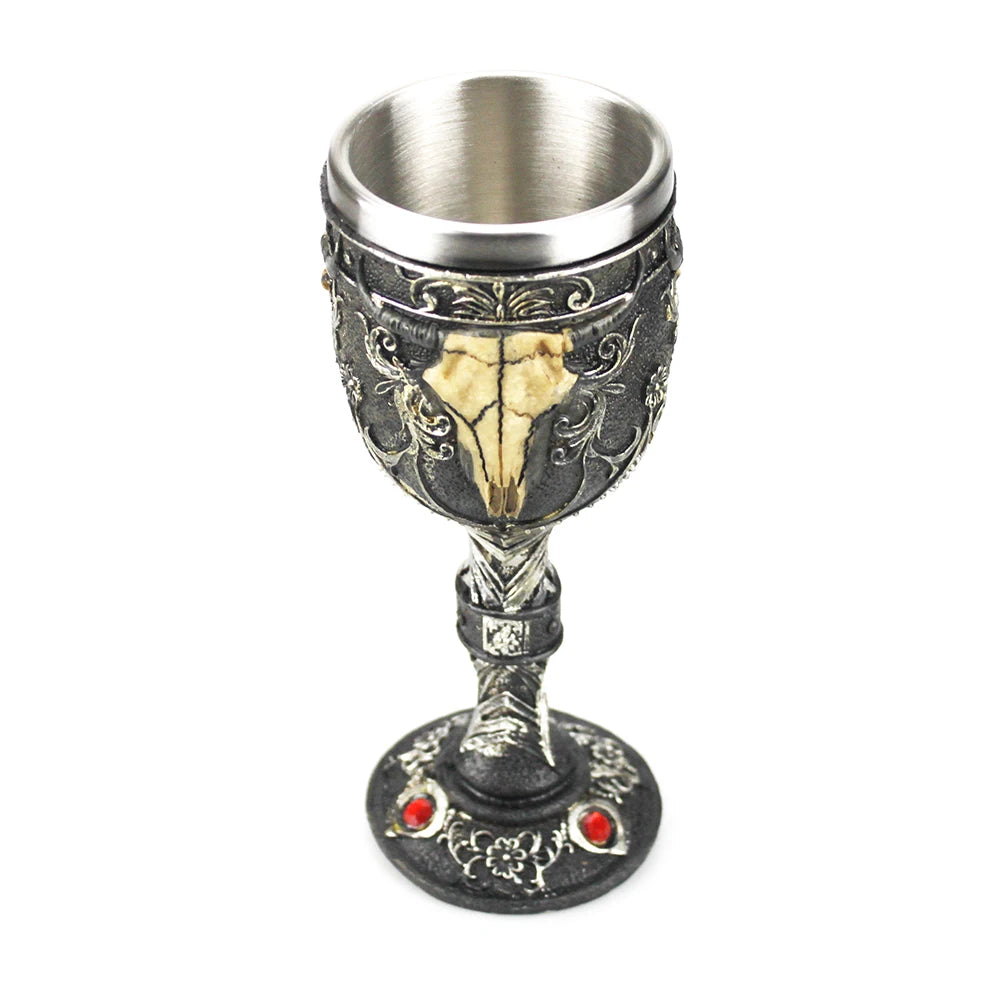 Gothic Wine Goblet Contain Dragon Claw Viking Skeleton Retro Stainless Steel&Resin Wine Glass BEST Halloween Gifts Bar Drinkware