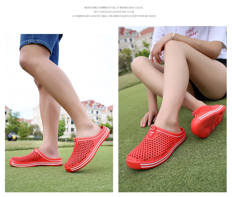 POLALI Damen Sandalen 2023 Sommer Sandalen Mode Ausgehöhlt Atmungsaktiv Strand Hausschuhe Flip Flops EVA Massage Hausschuhe Sandalen